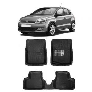 4.5D Car Floor Foot Tray Mats for Polo  - Black